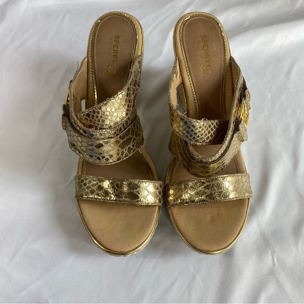 Sperry Top Sider Maris Jute Gold Python Slip-On W… - image 3
